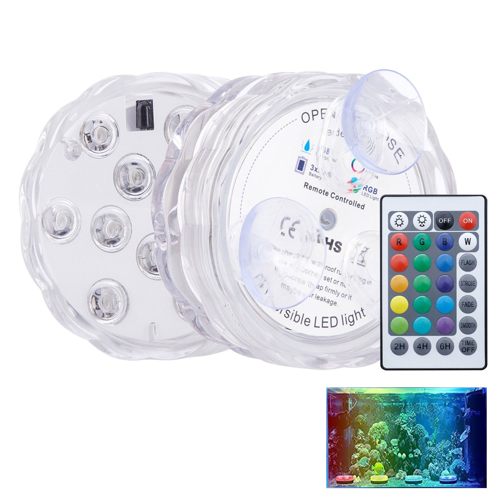 풀 LED 조명, 방수, 16 색, 수영장 조명, LED 조명, IP68 방수, 풀 수중 조명, 리모컨 포함